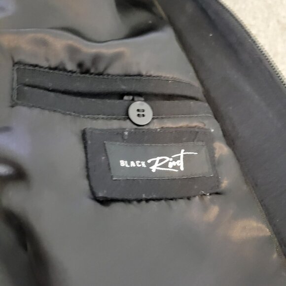 Black Rivet Men’s Hooded Wool Jacket Lined Button Zip Black M Great Condition - Picture 7 of 9